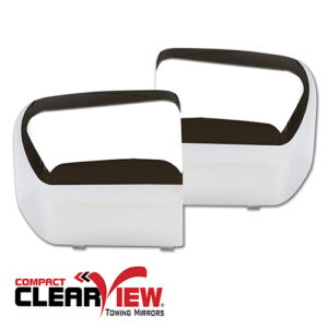 ClearView “Compact” Towing Mirror Head Covers Chrome (Left & Right)