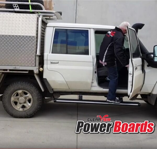 ClearView Power Boards [Pair] – Toyota LandCruiser 79 Series, thick board, LED light (1984 – Current)